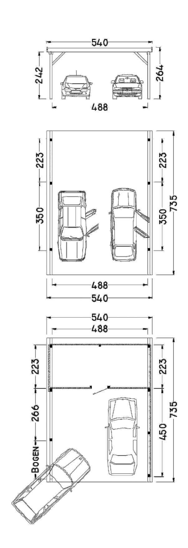 Angebot des Monats: Hockenheim Doppelcarport lange Ausführung inkl. Abstellraum