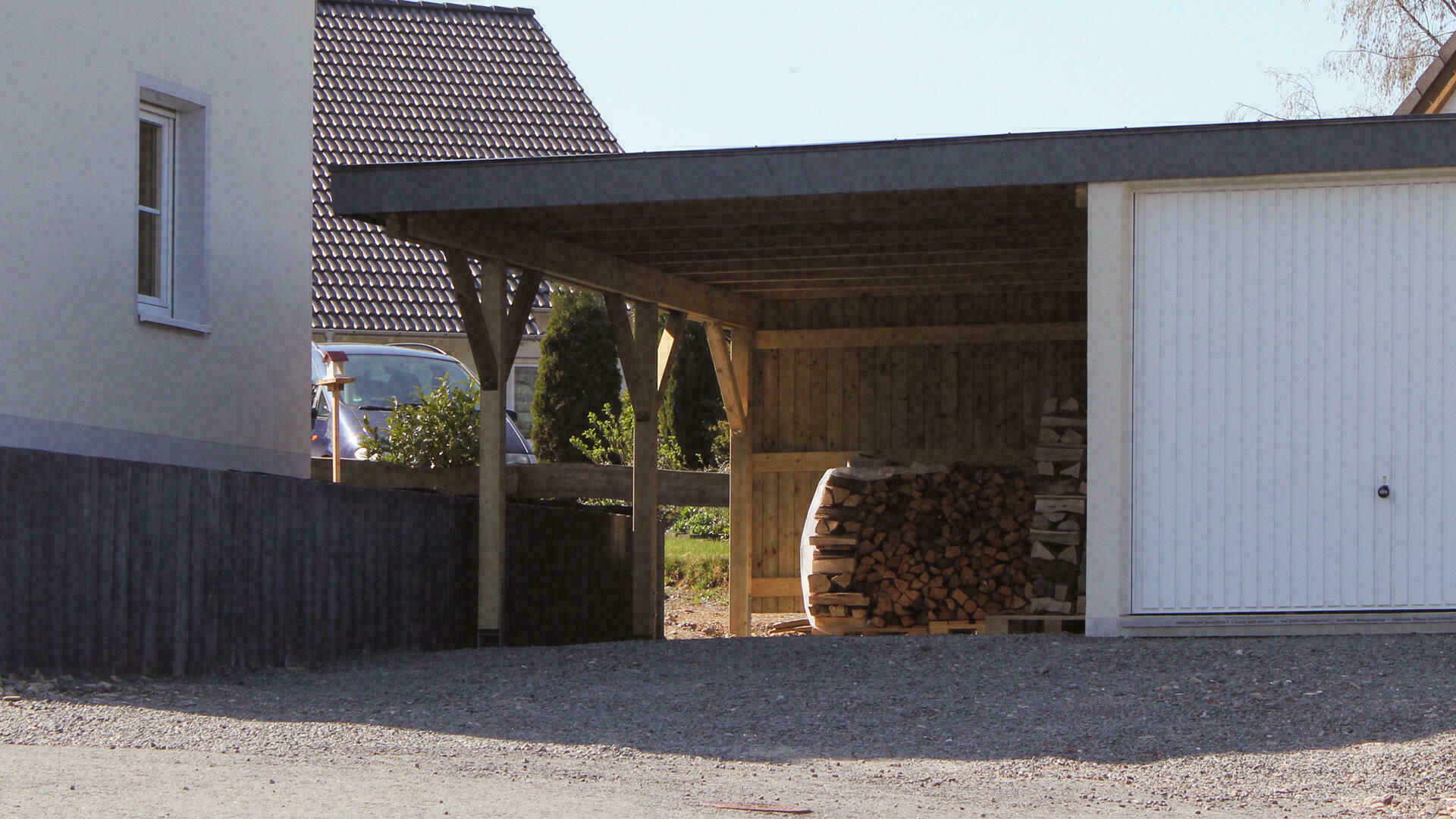 Nürburgring Einzelcarport lange  Anbau-Ausführung